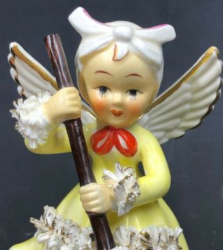 Vintage 1950 Napco Angel Figurine Saturdays Child Hard For A Living S429f