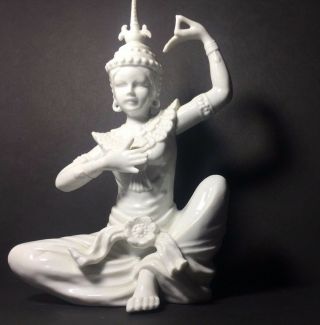 Rare Vintage Young Thai Dancer Girl Statue China Porcelain Ucgc Korea