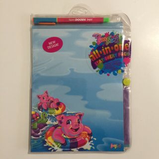 Vintage Lisa Frank Turtle Pigs On Tubes All In One Stationery Postalettes