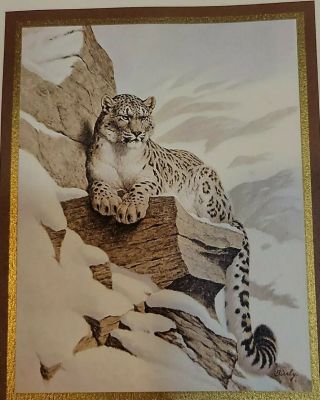 National Wildlife Federation Christmas Holiday Cards Snow Leopard Rare Set Of 16