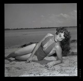 1950s Bunny Yeager Pin - up Camera Negative Photograph Bathing Beauty Sue James NR 2