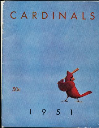 1951 St.  Louis Cardinals Baseball Yearbook Stan Musial