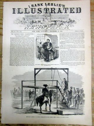 1859 Illustrated Newspaper John Brown Executed Hanging Charlestown West Virginia