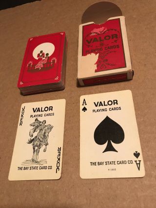 Antique The Bay State Card Co.  Valor Playing Cards R 1893 W/ 1 Joker & Orig.  Box