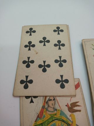 Rare Victorian antique Dutch linen backed playing cards 1880 ' s 2