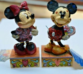 Disney Tradition Jim Shore Minnie & Mickey Mouse " Love Struck  Sweetheart Diva "
