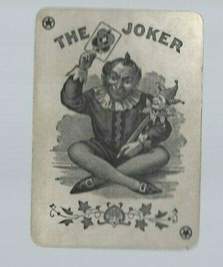 Swap Playing Cards 1x Antique C1890 English Joker/jokers Gent &jester Stick
