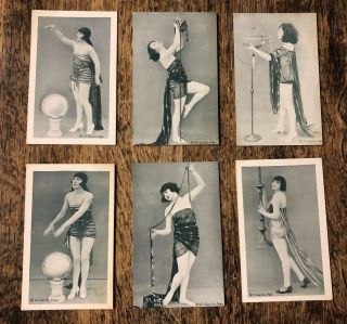 Six Pinup Arcade Cards Exhibit Supply Co.  Art Models Burlesque 1920