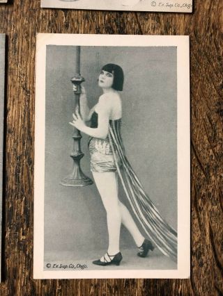 SIX PINUP ARCADE CARDS Exhibit Supply Co.  ART MODELS Burlesque 1920 3