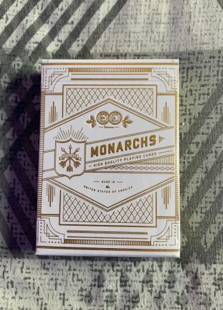 V2 White / Gold Monarch’s Theory11 Playing Cards Cardistry Magic Rare Deck