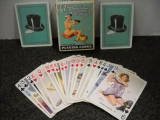 Vintage Gil Elvgren 52 American Beauties Plastic Coated Playing Cards Great Cond