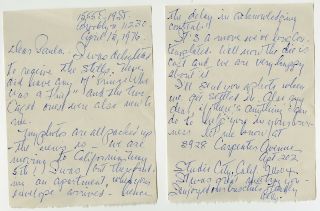 Handwritten Letter To Paula Klaw From Bettie Page Dated 13 April 1976