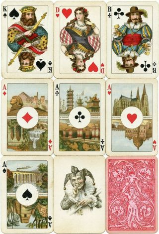 Antique German Playing Cards - Dondorf Club Var.  6aa - C1925