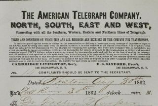 AUTHENTIC 1862 CIVIL WAR TELEGRAM MILITARY COMMUNICATION EXTREMELY RARE 3