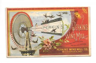 Vintage Advertising Folder Perkins Wind Mill Mishawaka Indiana