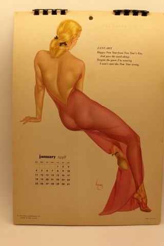 1948 Esquire Calendar Girl Pin up Full Year with Sleeve 2