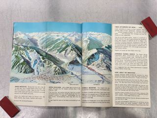 Aspen Vintage 1965 - 66 Ski Brochure Trail Map Hal Shelton Colorado Souvenir