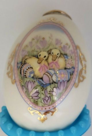 Lenox China 1994 Treasures Jewels Easter Egg Bunny Rabbits and Chicks 2