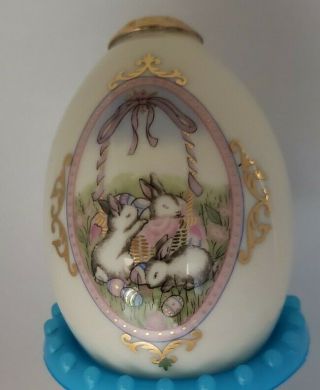 Lenox China 1994 Treasures Jewels Easter Egg Bunny Rabbits and Chicks 3