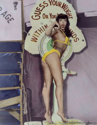 Bunny Yeager Pin - up Color Transparency Negative Bettie Page Guess Your Weight NR 2