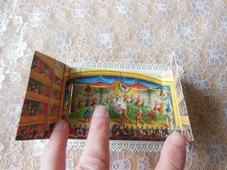 Victorian Christmas Card/3d Pantomime Scene Behind Flaps