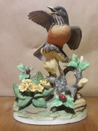 Robin By Andrea - Large Robin Bird Figurine Statue - Andrea By Sadek - Japan