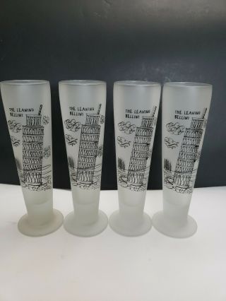 Leaning Tower Of Piza/ The Leaning Bellini Cocktail Glasses - Set Of Four