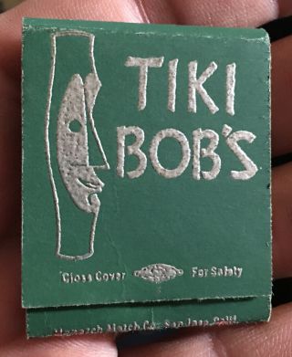 Vintage Ca.  1950’s Tiki Bob’s Restaurant Bar Monarch Matchbook San Francisco Mug