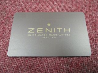 Open Blank Zenith Swiss Watch Temporary Card / Carte Temporaire - Old - Stock