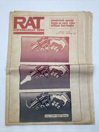 Rat Subterranean News Aug 1969 Orig.  Woodstock Special Spain Rodriguez Cover