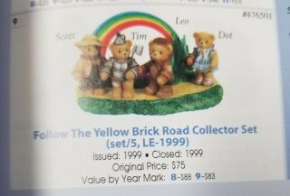Cherished Teddies Wizard Of Oz Follow Yellow Brick Road Collector 