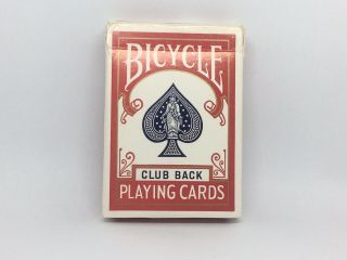 Vintage Stamp Bicycle Club Back Playing Cards - Red - Very Rare