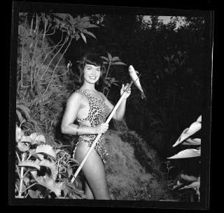 Rare Bettie Page 1954 Camera Negative Bunny Yeager Jungle Girl Pinup
