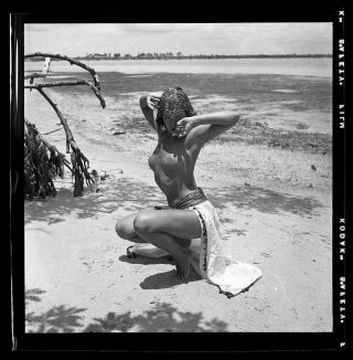 Rare Bettie Page 1954 Camera Negative Bunny Yeager Belly Dancer Pinup