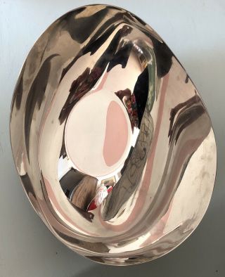 Georg Jensen Bloom? Mirror Stainless Fruit Serving Bowl 9 1/2”x 10”x4” Designer