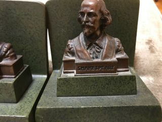 Antique Pair Shakespeare Bookends Very Heavy Estate Find