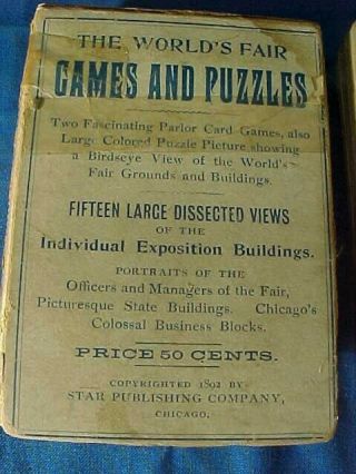 1893 Worlds Columbian Exposition Souvenir Card Game,  Puzzles