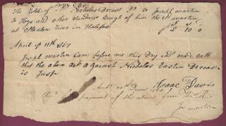 Amer.  Colonial Era Manuscript Document,  Estate Of Nicholas Decast,  1776,  77,  78