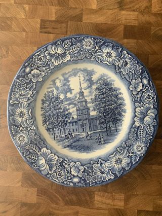 Staffordshire Liberty Blue Independence Hall Dinner Plate (4 Plates)