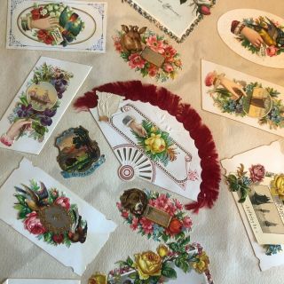 Antique Victorian Scrapbook Trade Cards Calling Cards Advertising Die Cuts 1880s 3
