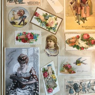 Antique Victorian Scrapbook Trade Cards Calling Cards Advertising Die Cuts 1880s 4