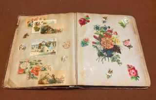 Antique Victorian Scrapbook Full Of Period Art 1876 3