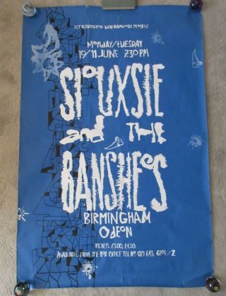 Siouxsie And The Banshees Huge Poster 40 " X 59 " 1984 Birmingham Odeon