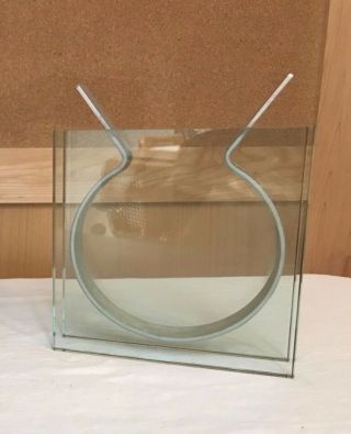 Mid Century Modern Glass And Metal Decorative Vase
