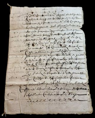 Antique Manuscript 1665 8 Pages