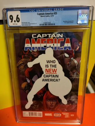 Marvel Comics Captain America 25 Cgc 9.  6 1st Sam / Falcon As Cap Disney Winter