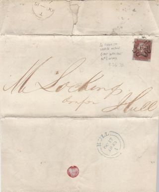 1843 Qv London Number =6= In Mx Maltese Cross On Cover With A Fine 1d Red Stamp