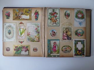 1871 VICTORIAN SCRAP ALBUM SOME DESIGNS CHRISTMAS CARDS 4