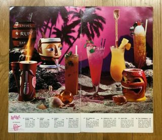 Kon Tiki Ports Drink Menu With The Famed Steve Crane Luau Tiki Mugs Stunning