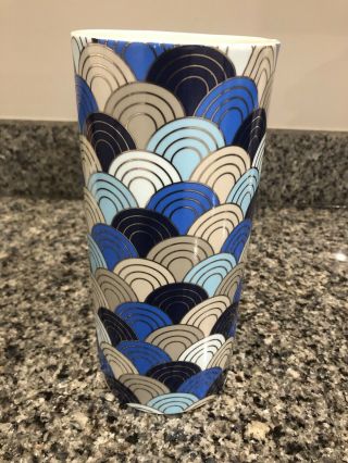 Jonathan Adler Carnaby Scales Vase Blue Aqua Platinum